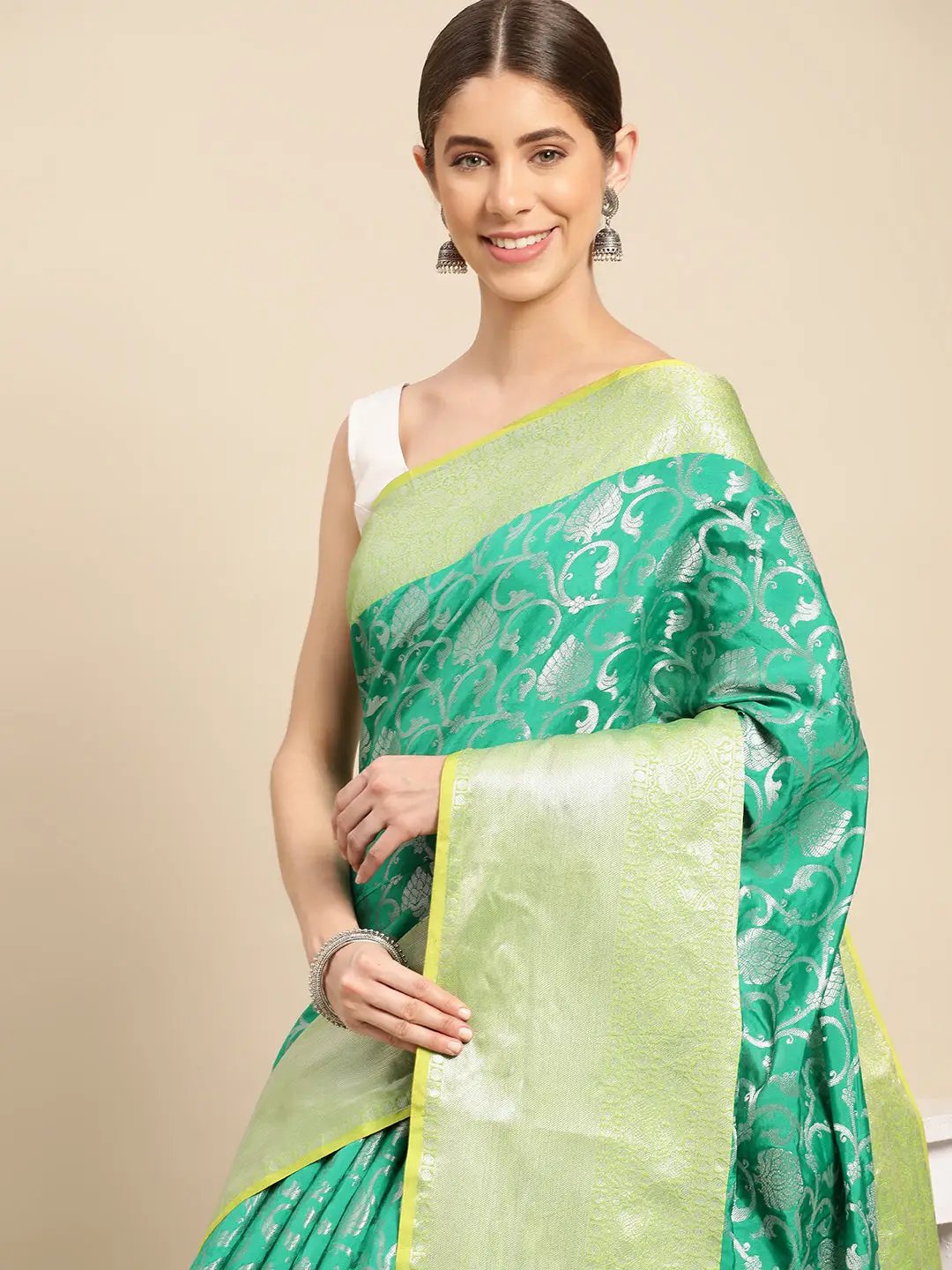 Banarasi Katan Silk Flower Design Saree