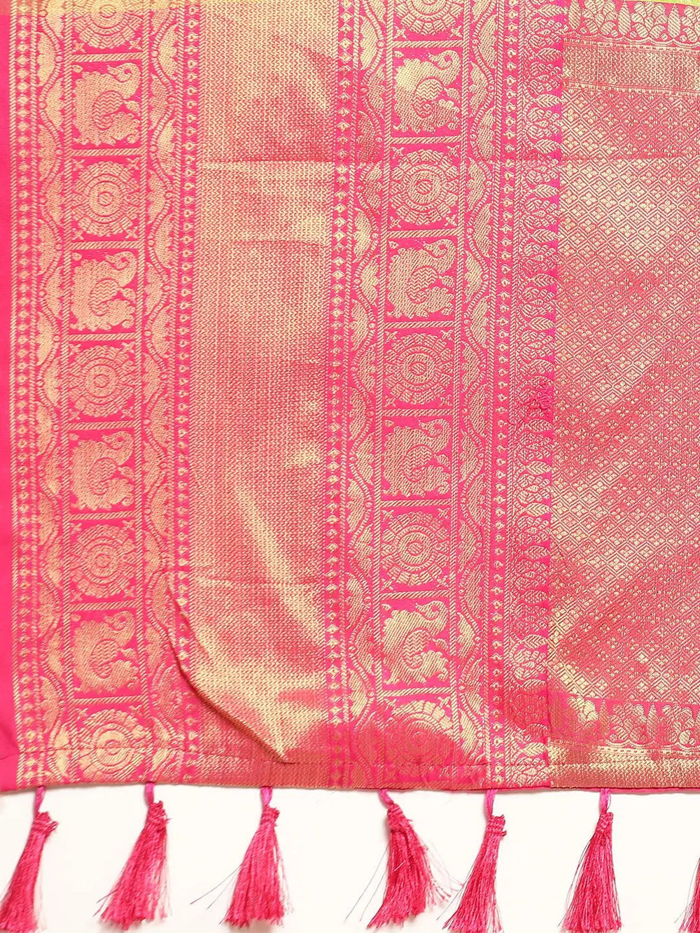 Banarasi Katan Silk Flower Design Saree