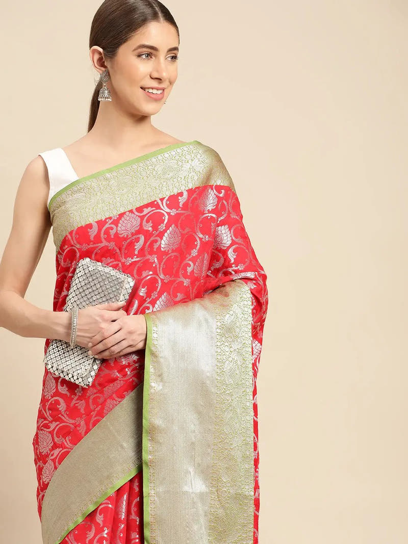Banarasi Katan Silk Flower Design Saree