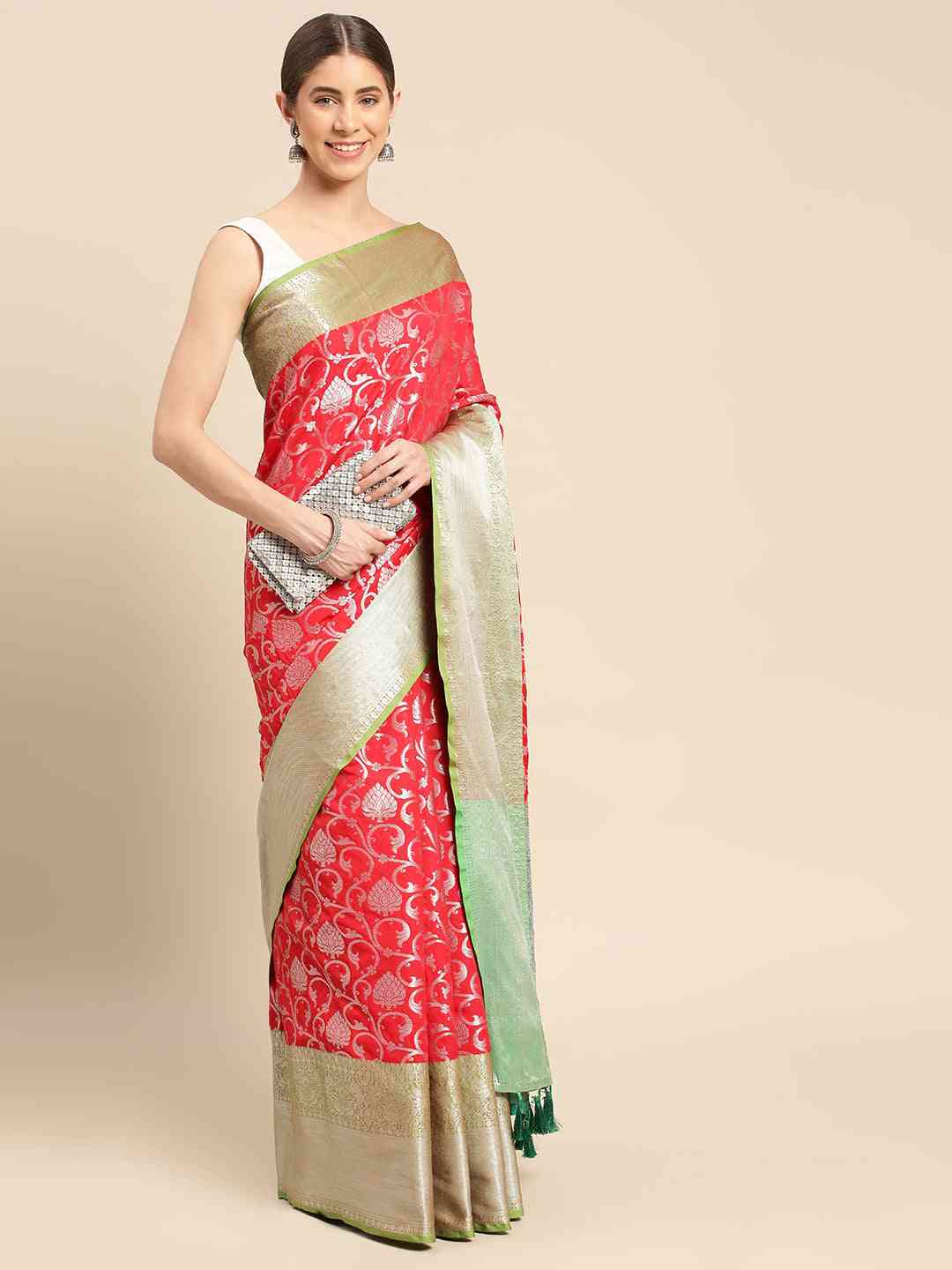 Banarasi Katan Silk Flower Design Saree