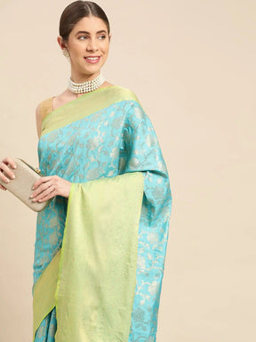 Banarasi Katan Silk Flower Design Saree