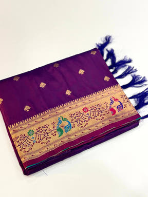 Royal Purple Soft Silk Paithani Saree