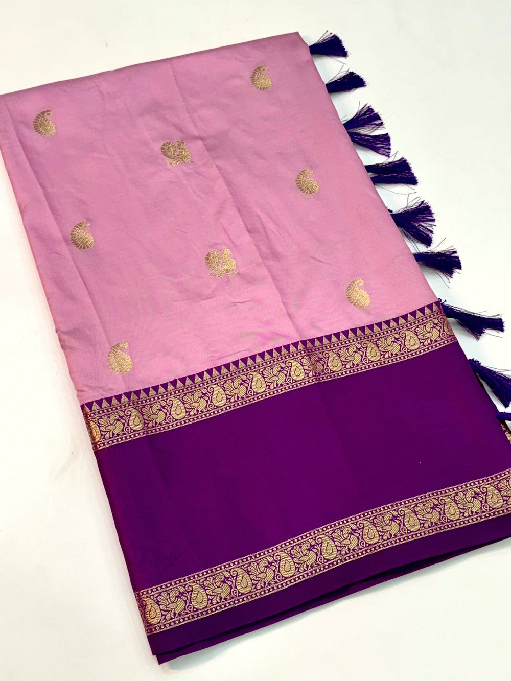 Pink Gadhwal Pure Soft Silk Saree