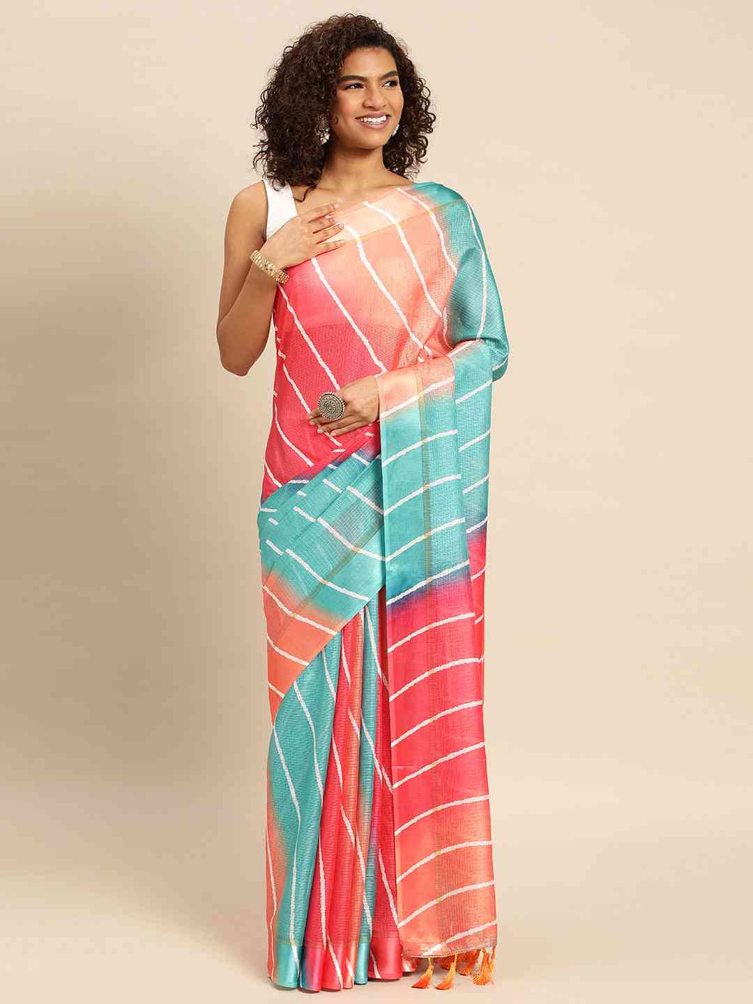 Soft Satin Kota Doriya Batik Print Saree