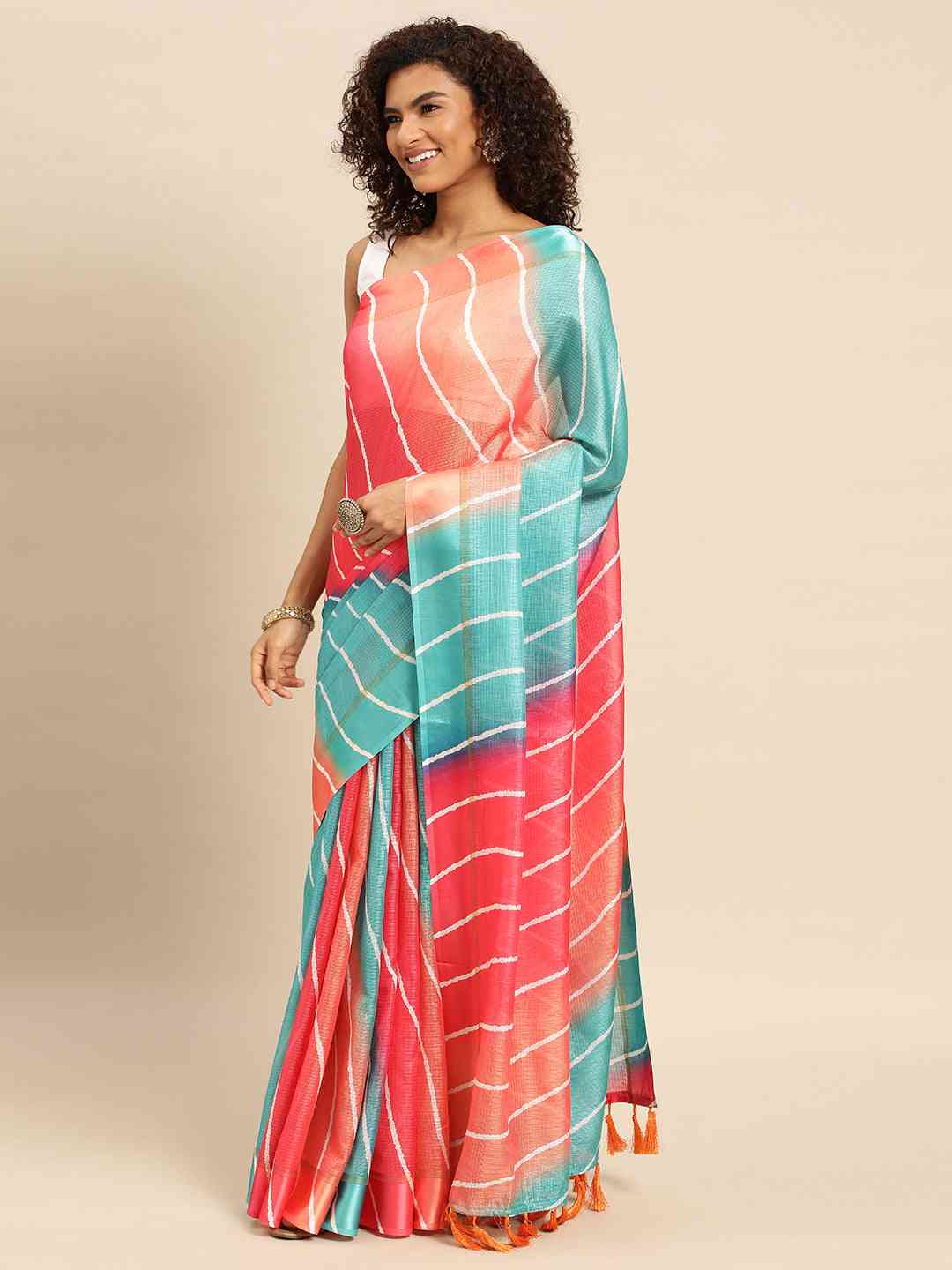 Soft Satin Kota Doriya Batik Print Saree