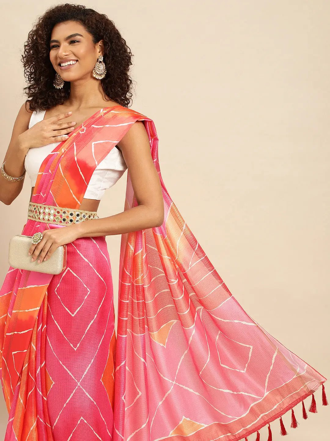 Soft Satin Kota Doriya Batik Print Saree