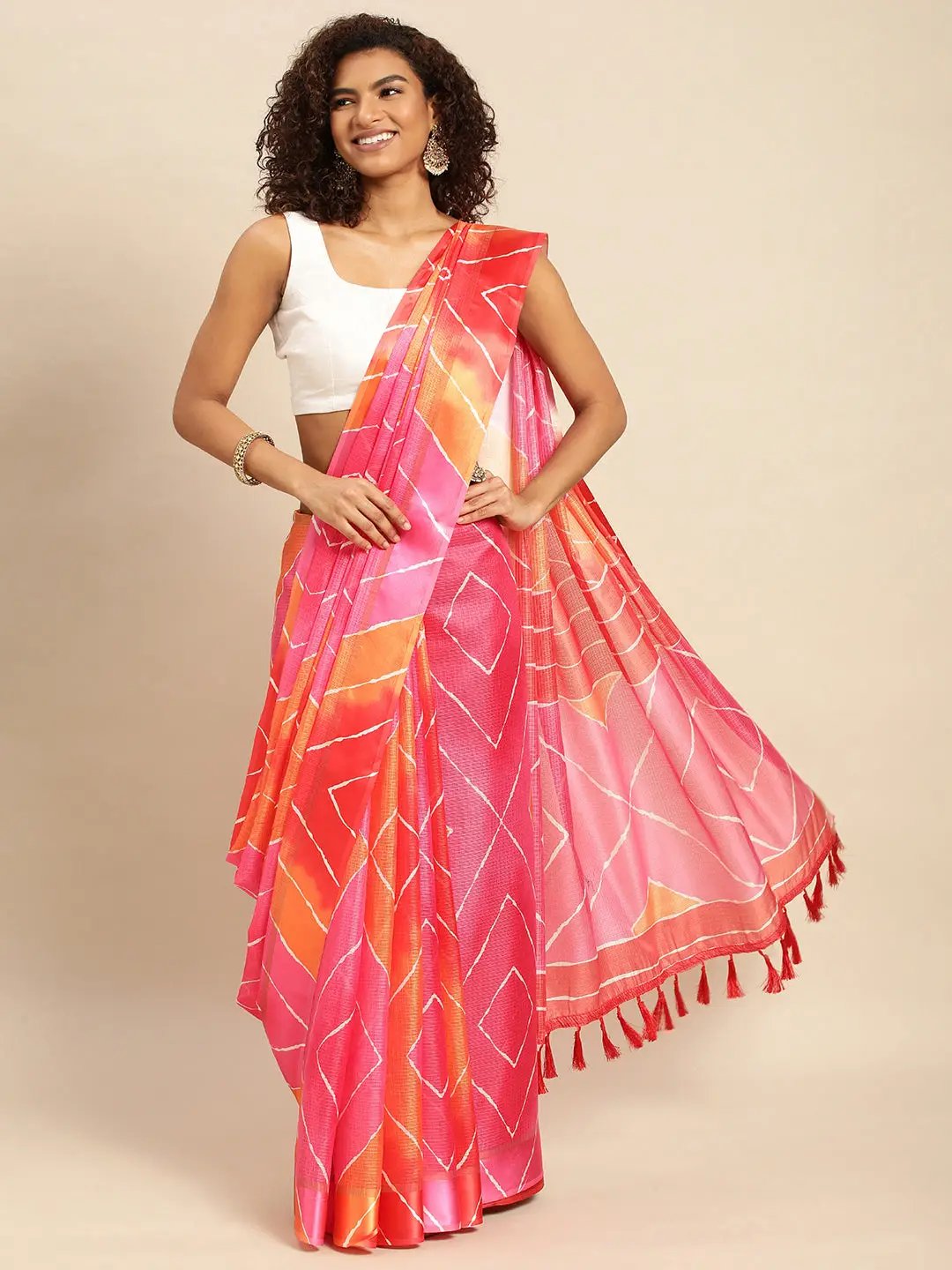 Soft Satin Kota Doriya Batik Print Saree