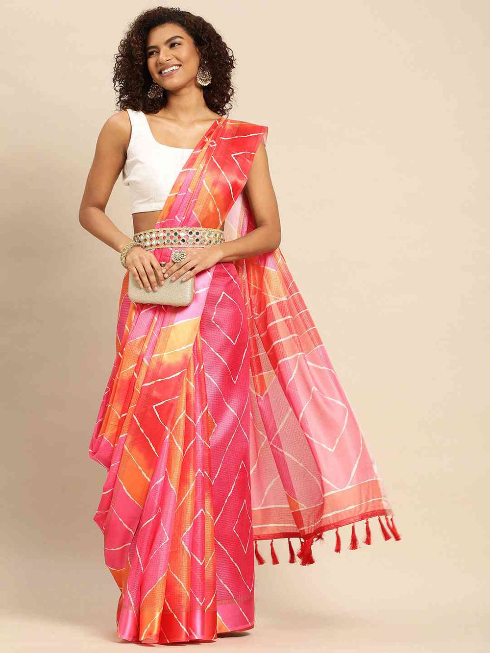 Soft Satin Kota Doriya Batik Print Saree