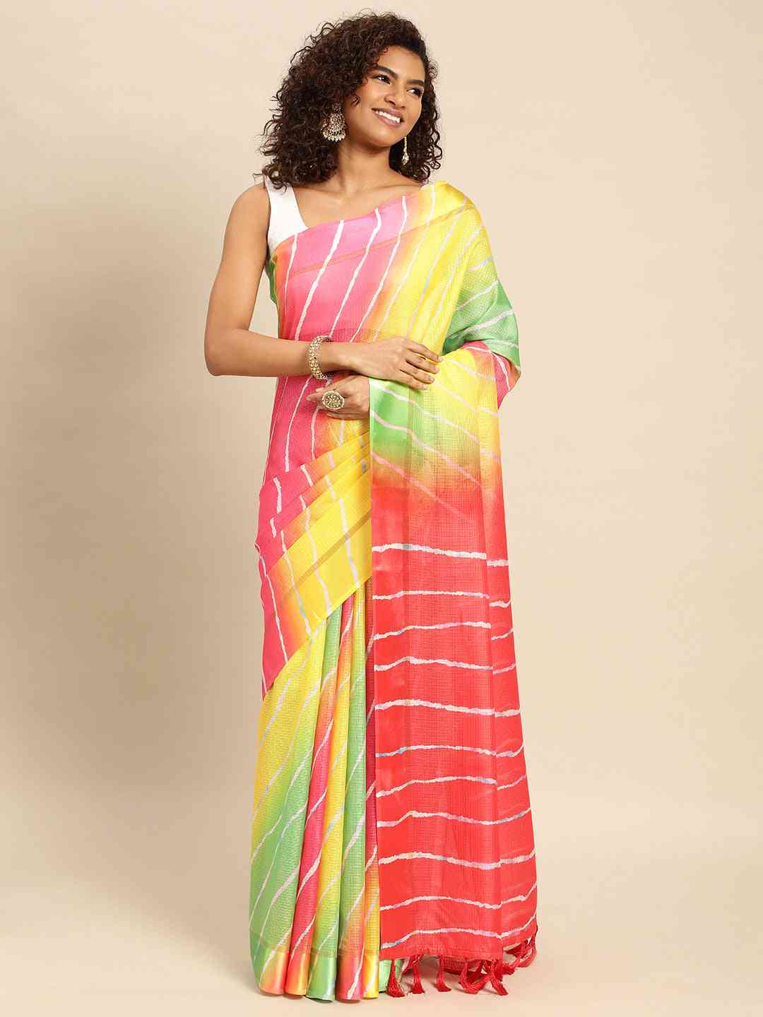 Soft Satin Kota Doriya Batik Print Saree