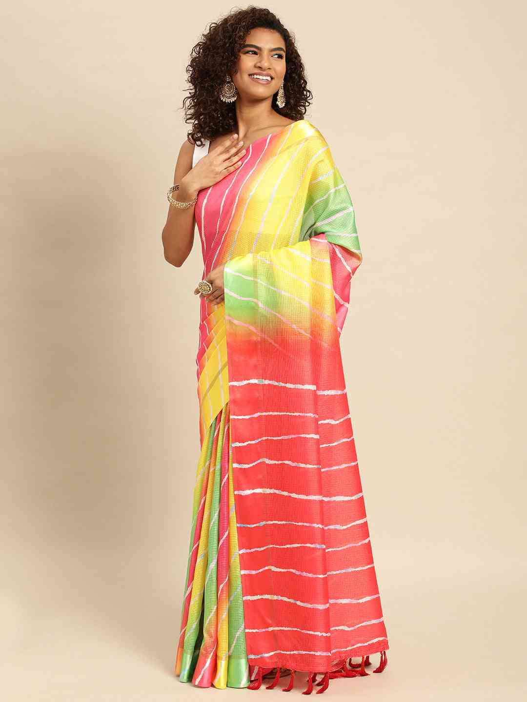 Soft Satin Kota Doriya Batik Print Saree