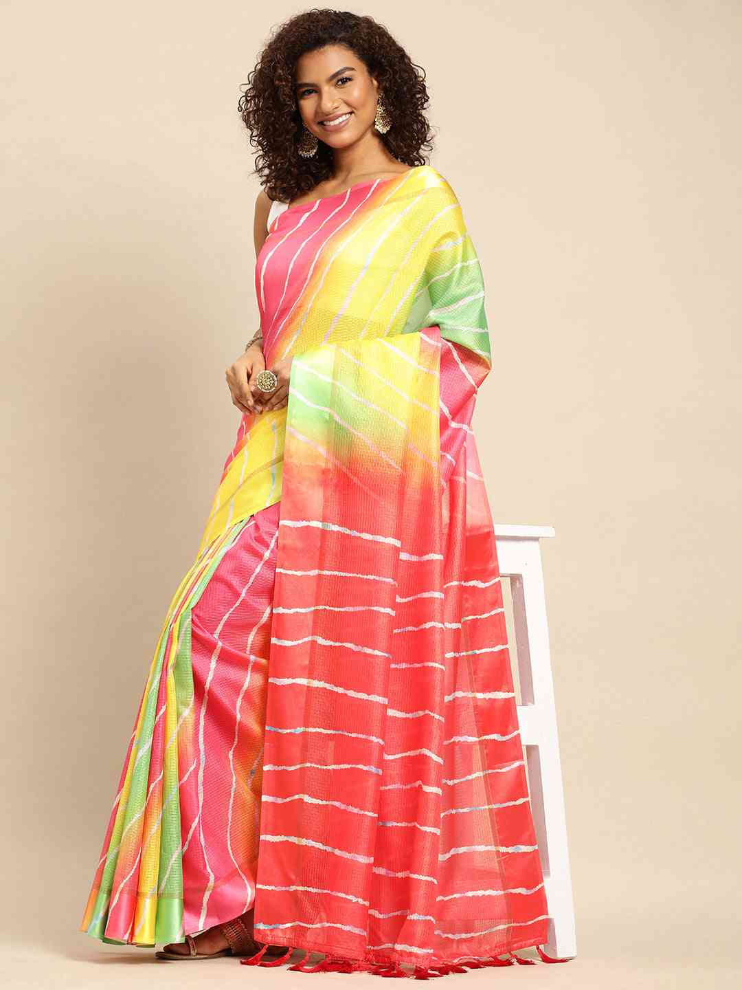 Soft Satin Kota Doriya Batik Print Saree