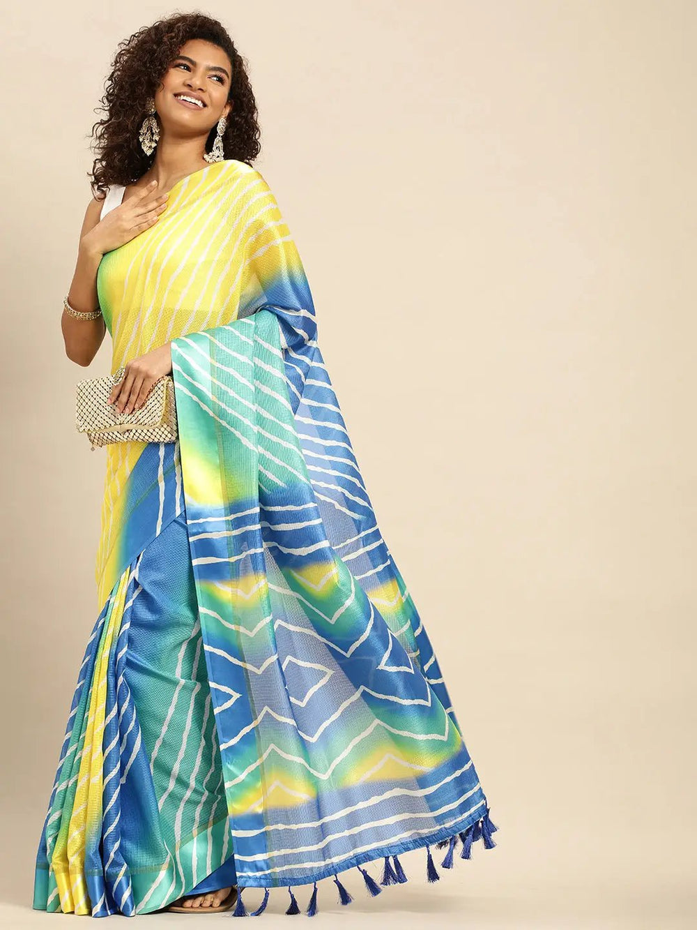 Soft Satin Kota Doriya Batik Print Saree