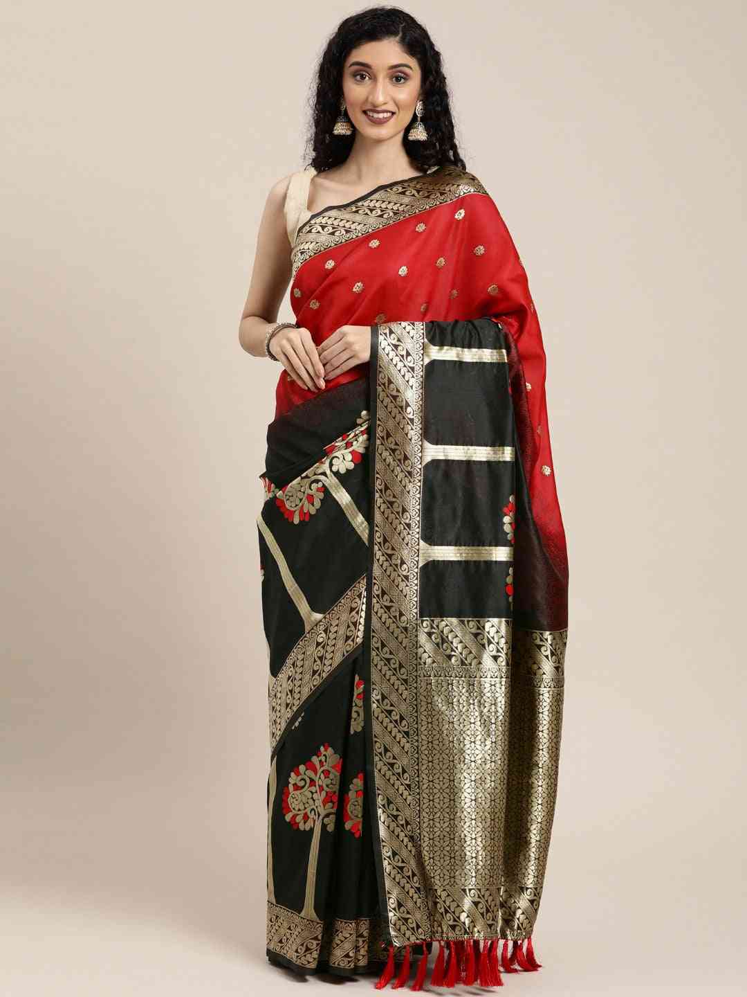 Exclusive Banarasi Red Colour Woven Design Silk Saree