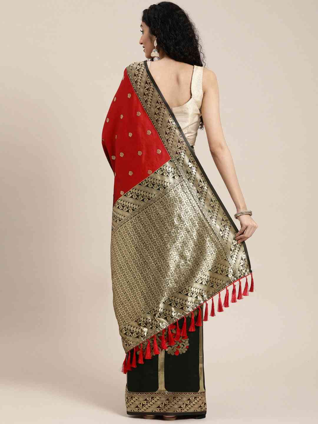 Exclusive Banarasi Red Colour Woven Design Silk Saree