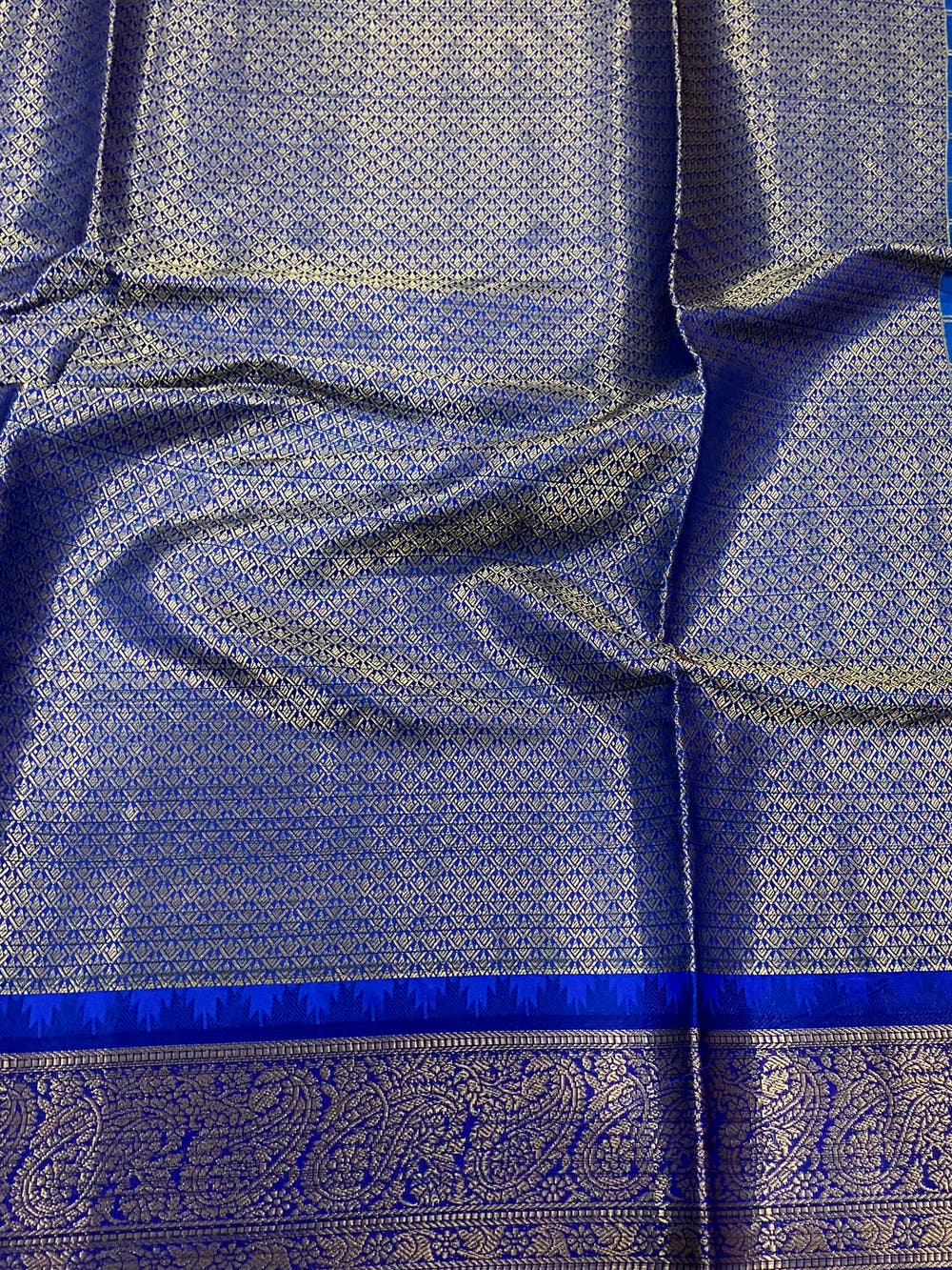 Blue Floral Bloom Kovai Rettapet Saree