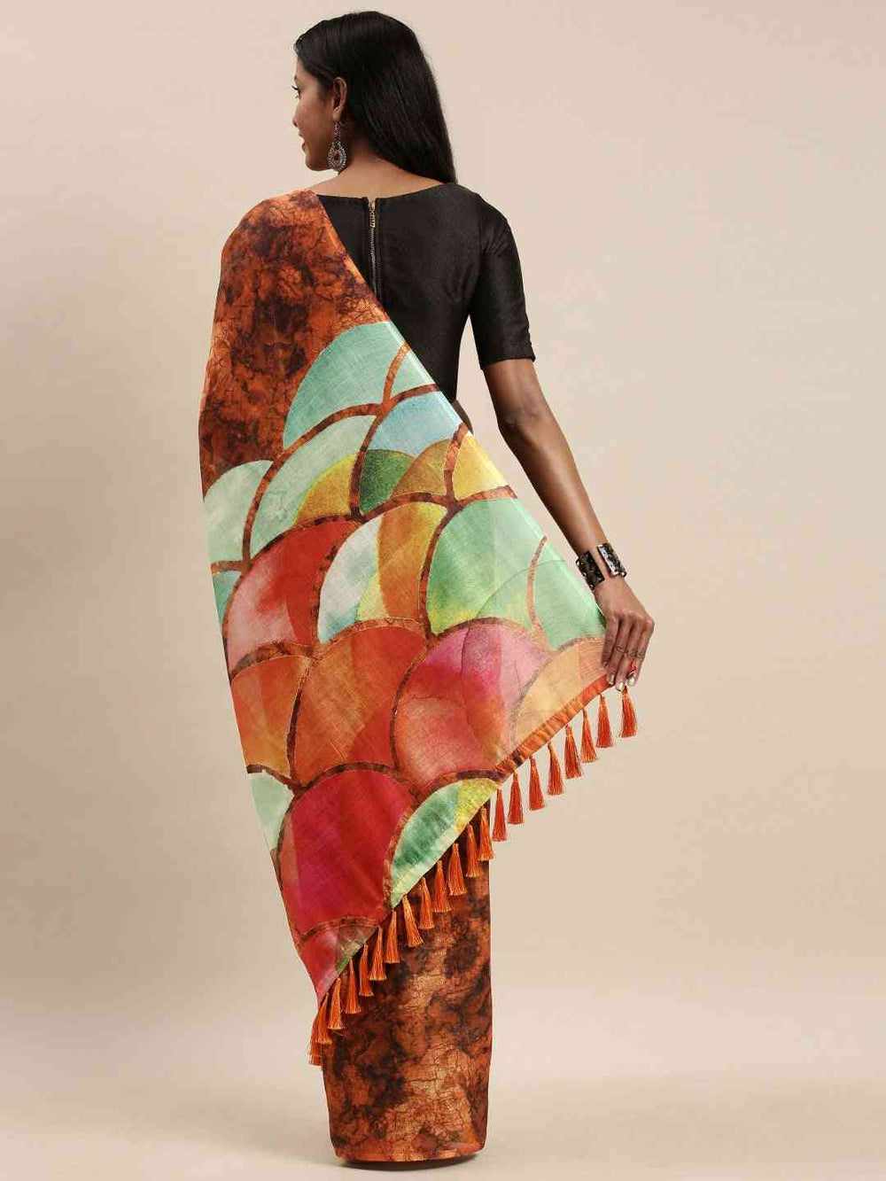 Buy Latest Soft Linen Ombre Kalamkari Saree | Vastranand