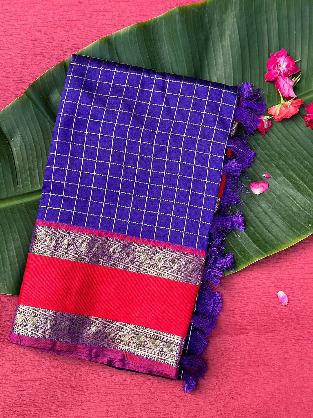 Blue Colour Soft Silk Woven Design Zari Kanchi Blend Banarasi Saree