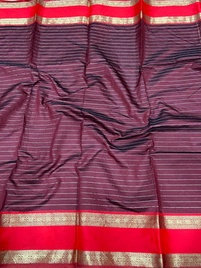 Brown Silk Woven Kanchi Banarasi Saree


