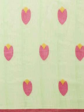  Exclusive Banarasi Pista Colour Print Linen Saree