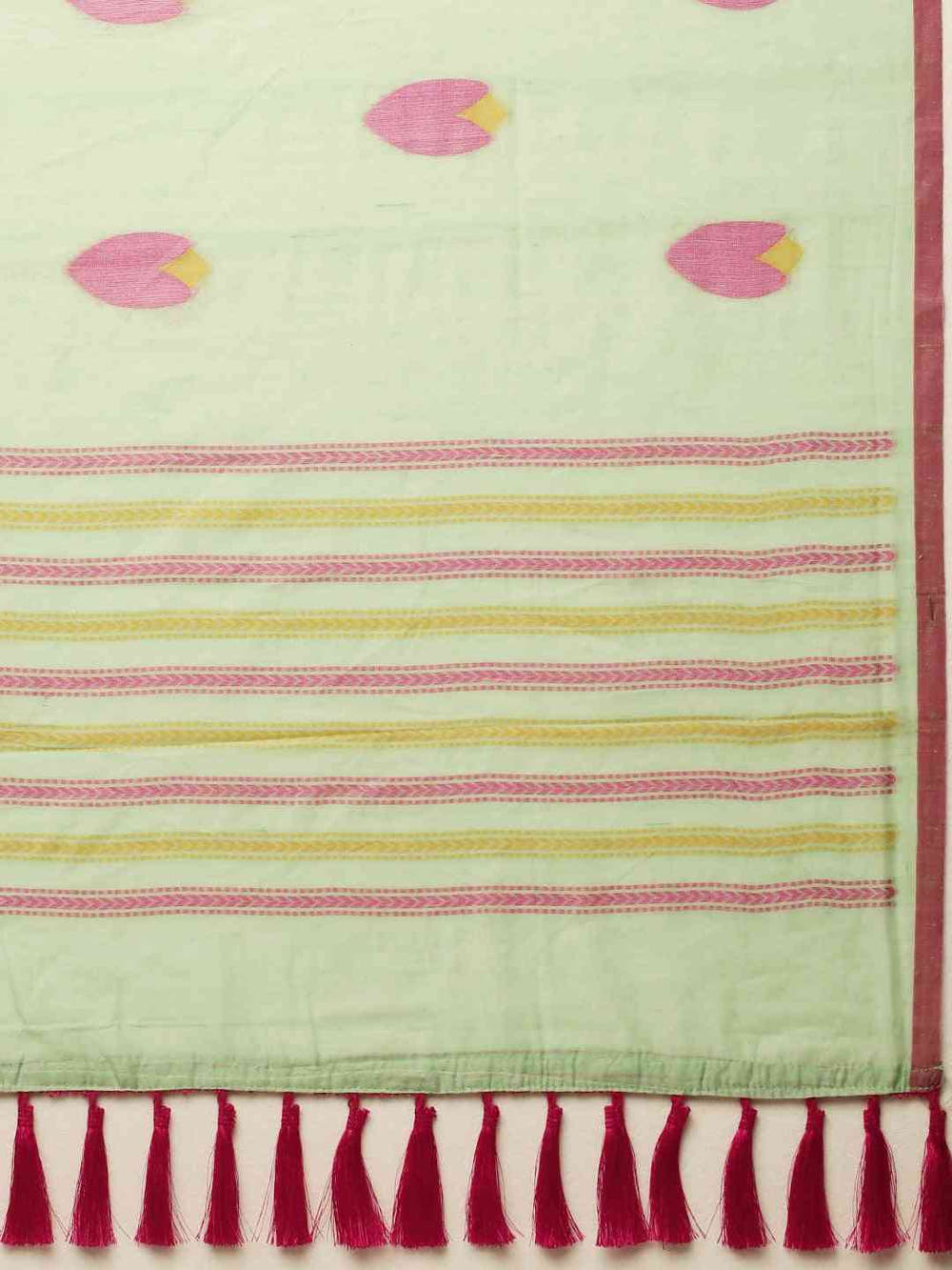  Exclusive Banarasi Pista Colour Print Linen Saree