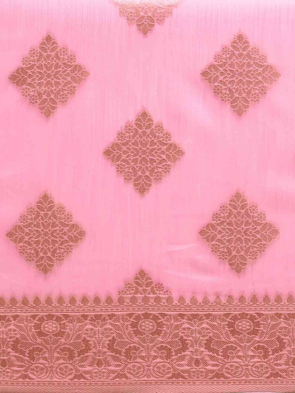 Stylish Light Pink Colour Woven Design Cotton Saree 