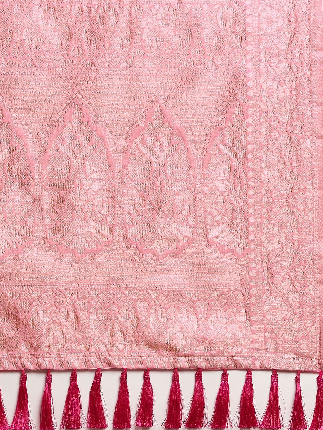 Stylish Light Pink Colour Woven Design Cotton Saree 