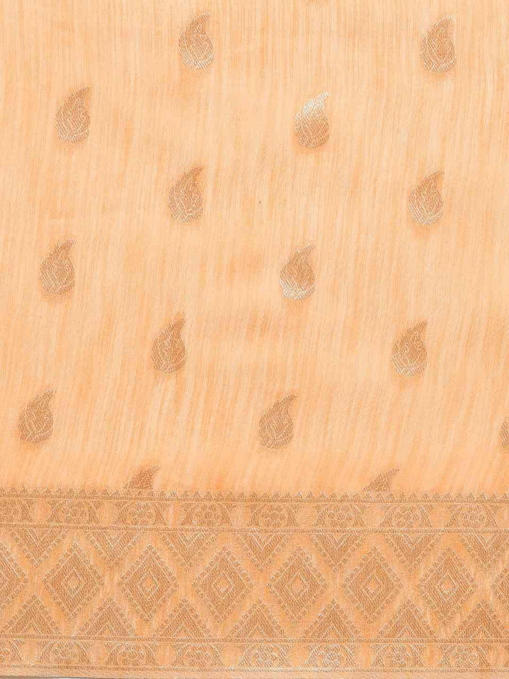 Stylish Orange Colour Woven Design Cotton Saree