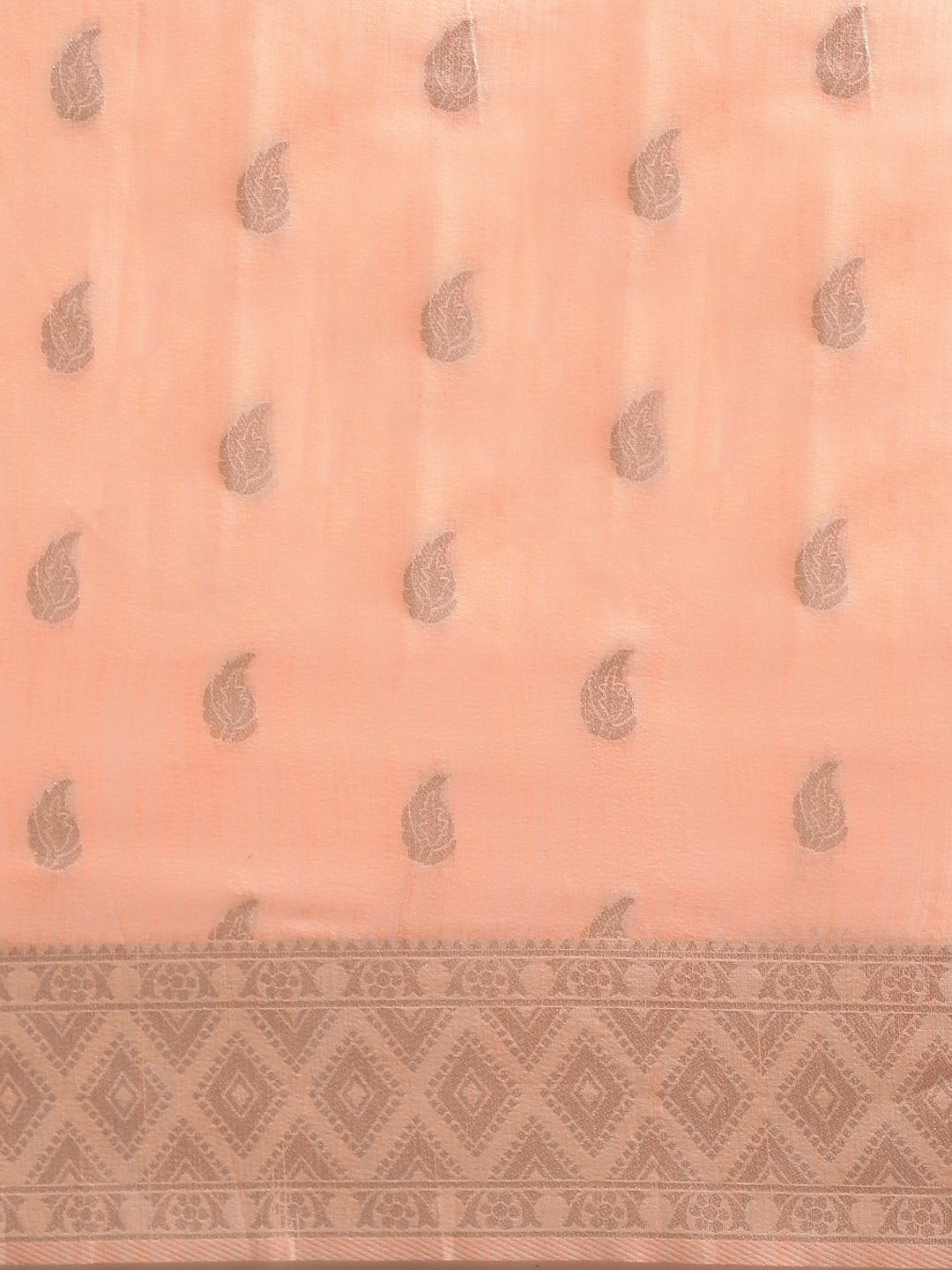 Stylish Peach Colour Woven Design Cotton Saree