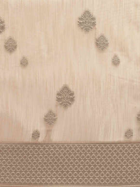  Bollywood Cream Colour Woven Design Cotton Saree 