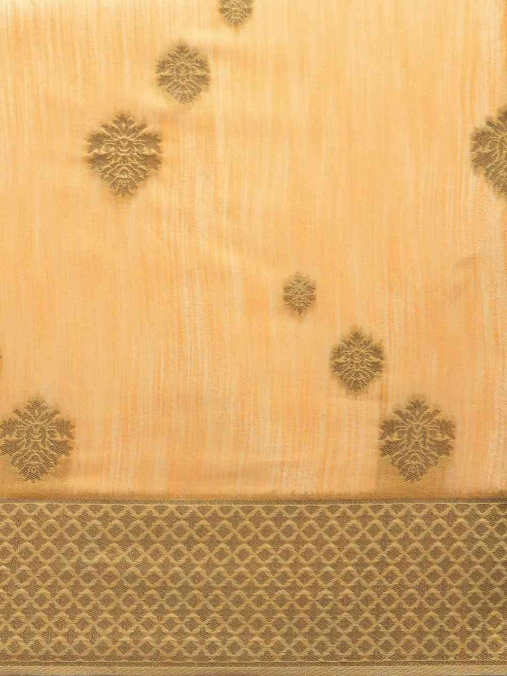 Bollywood Orange Colour Woven Cotton Saree