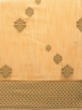 Bollywood Orange Colour Woven Cotton Saree