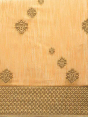 Bollywood Orange Colour Woven Cotton Saree