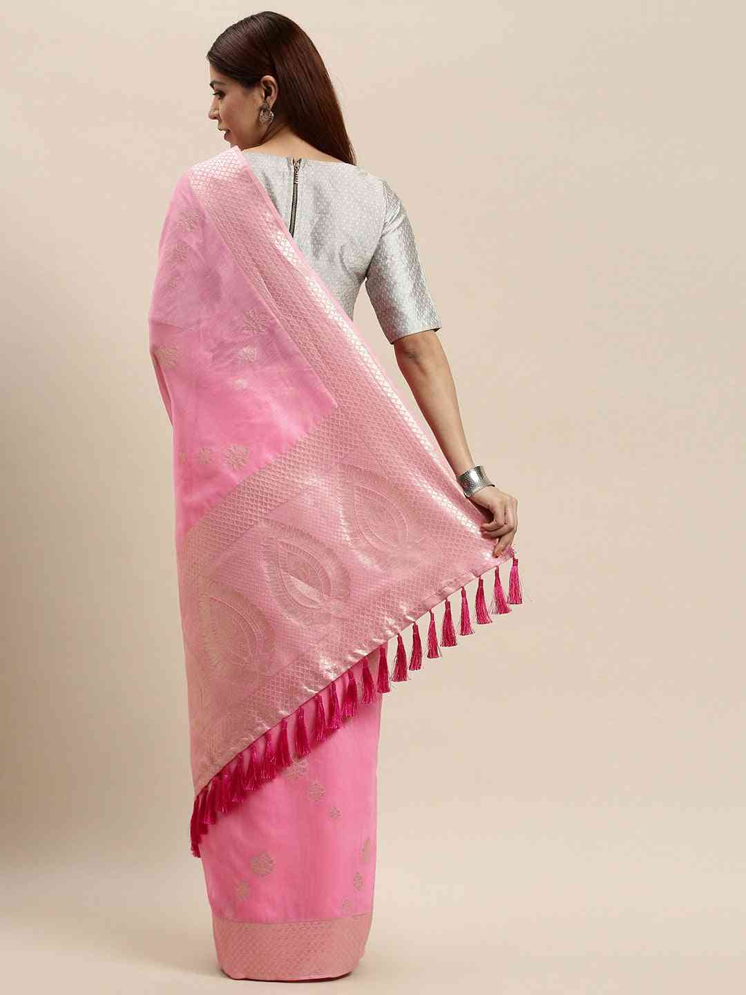 Bollywood Pink Colour Cotton Saree