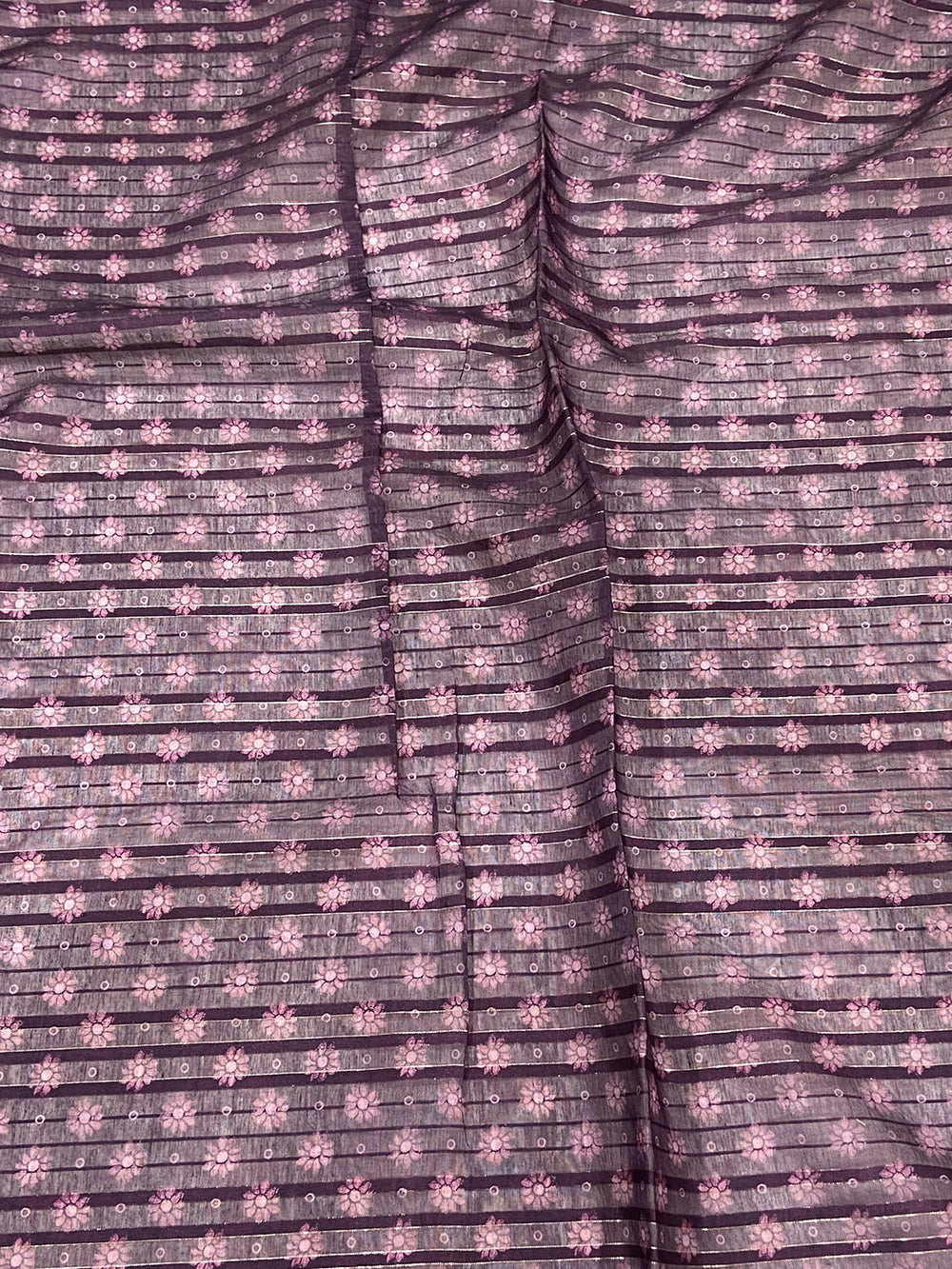 Pink Kalamkari Stripes Chanderi Saree