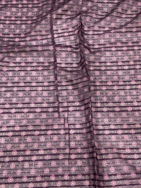 Pink Kalamkari Stripes Chanderi Saree