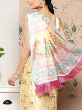 Soft Satin Georgette Saree in Pristel Colour