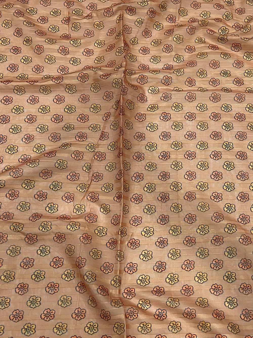 Peach Blossom Kalamkari Saree