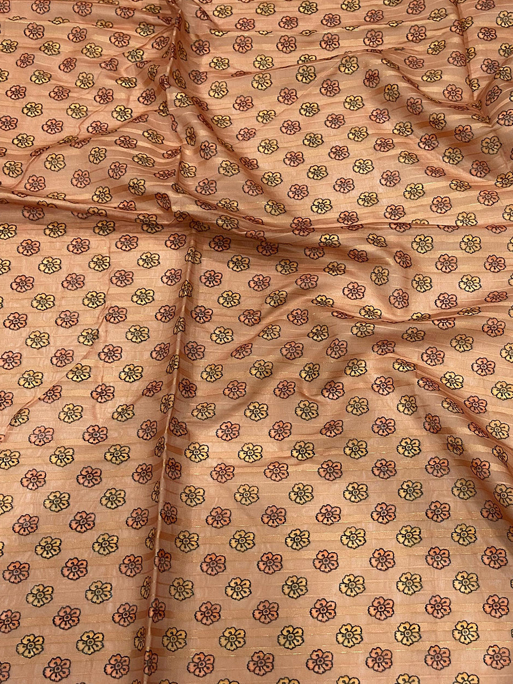 Crayola Peach Kalamkari Saree