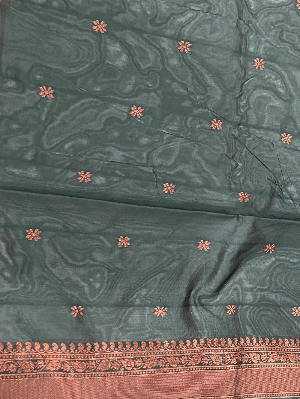 Deep Green Banarasi Silk Zari Butta Saree
