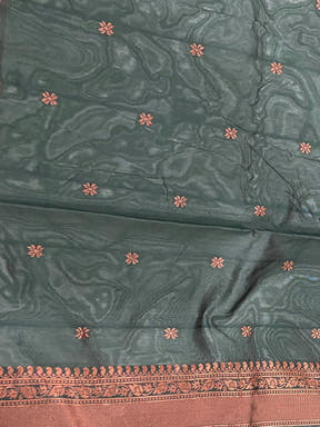 Deep Green Banarasi Silk Zari Butta Saree