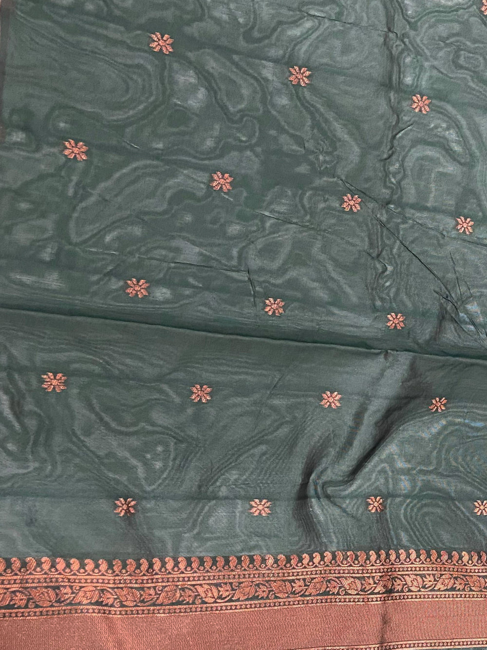 Deep Green Banarasi Silk Zari Butta Saree