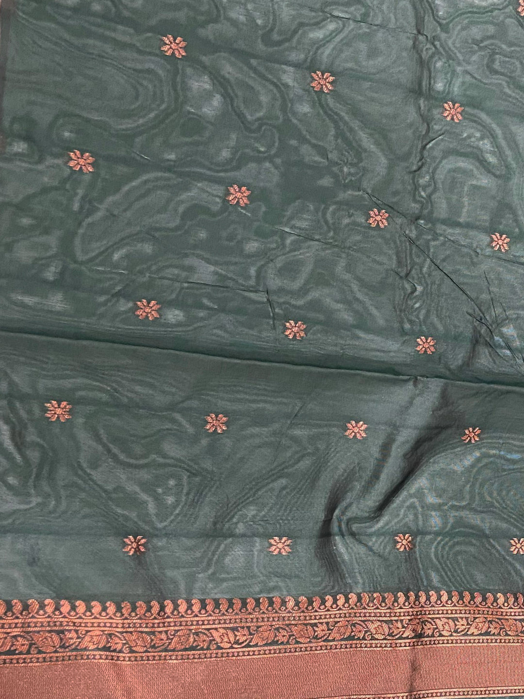 Deep Green Banarasi Silk Zari Butta Saree