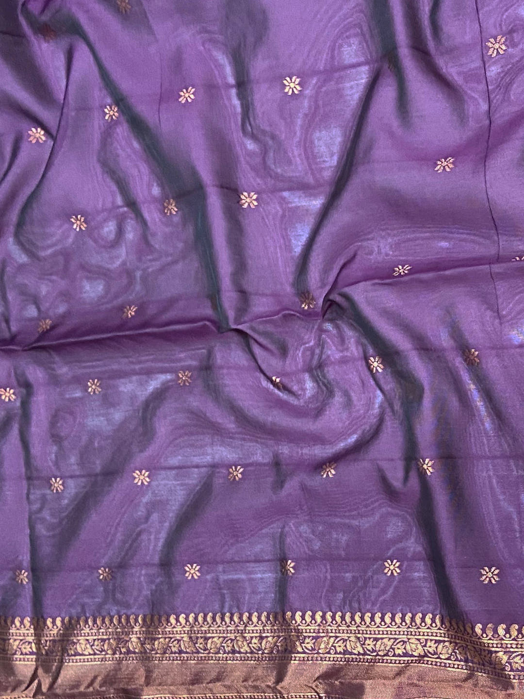 Dark Magenta Banarasi Silk Zari Butta Saree