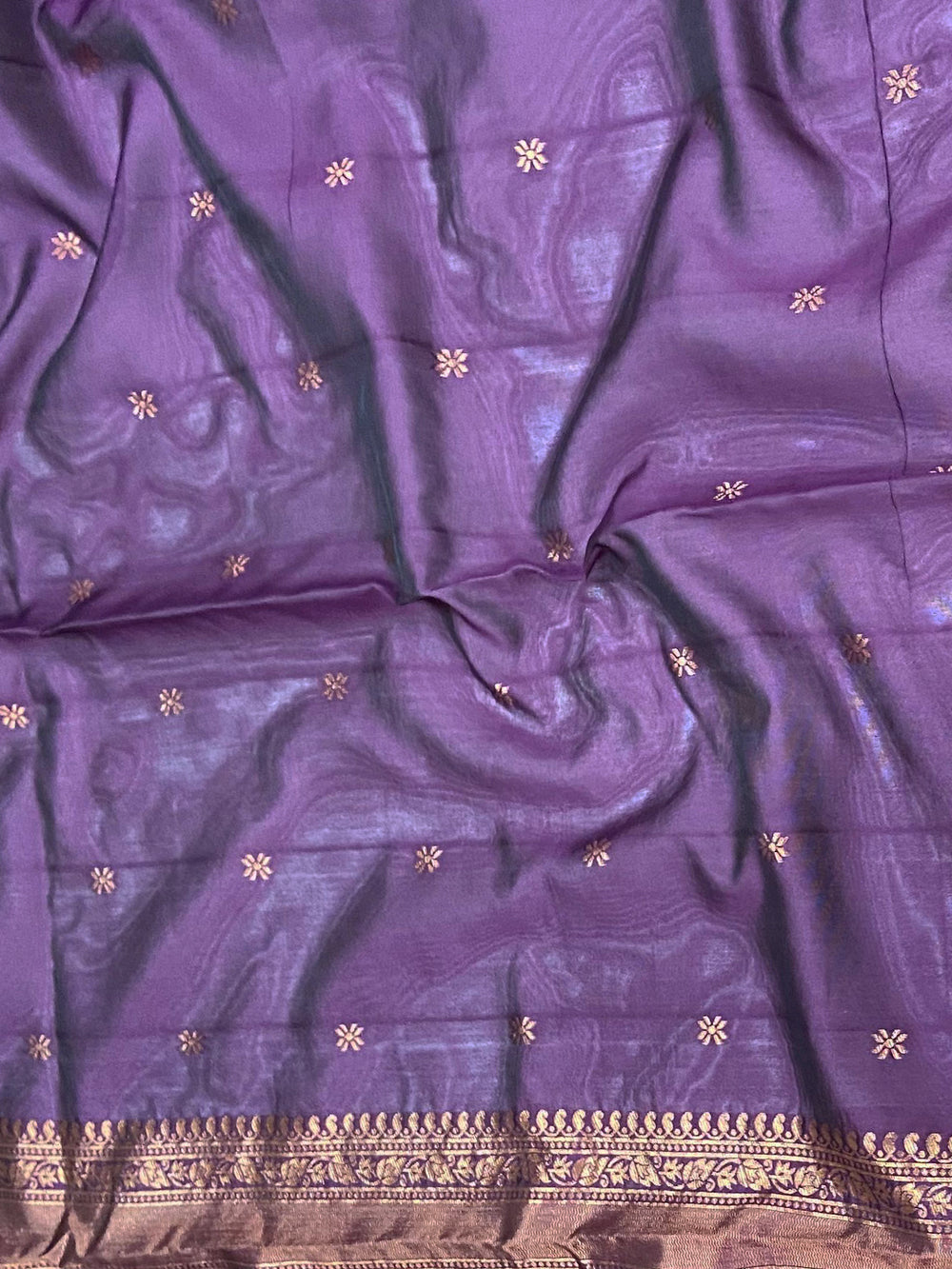 Dark Magenta Banarasi Silk Zari Butta Saree