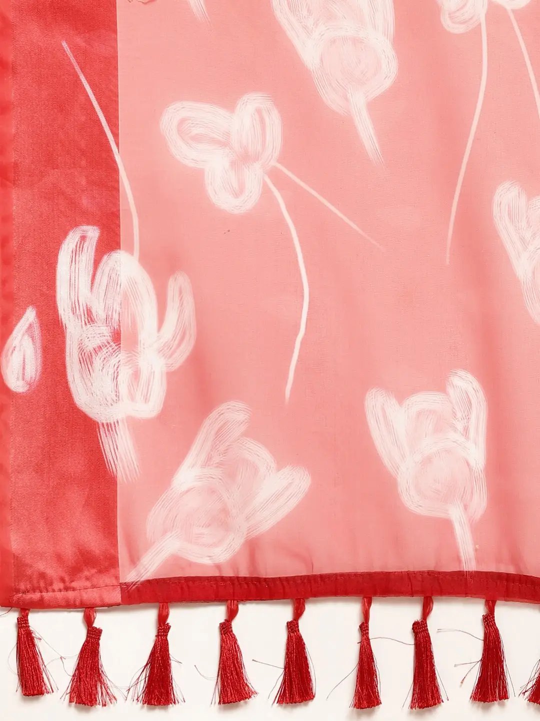 Organza With Satin Border Flower Print Party Wear Saree