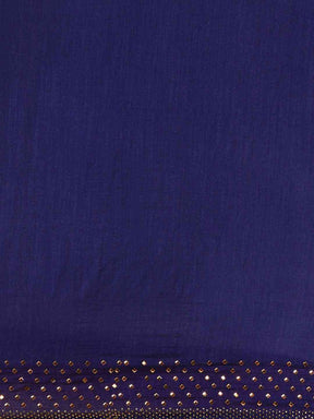  Poly Silk Navy Blue Saree with Embellished Border