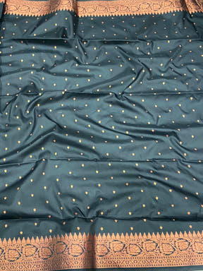 Black Soft Silk Coppar Zari Weaving Saree