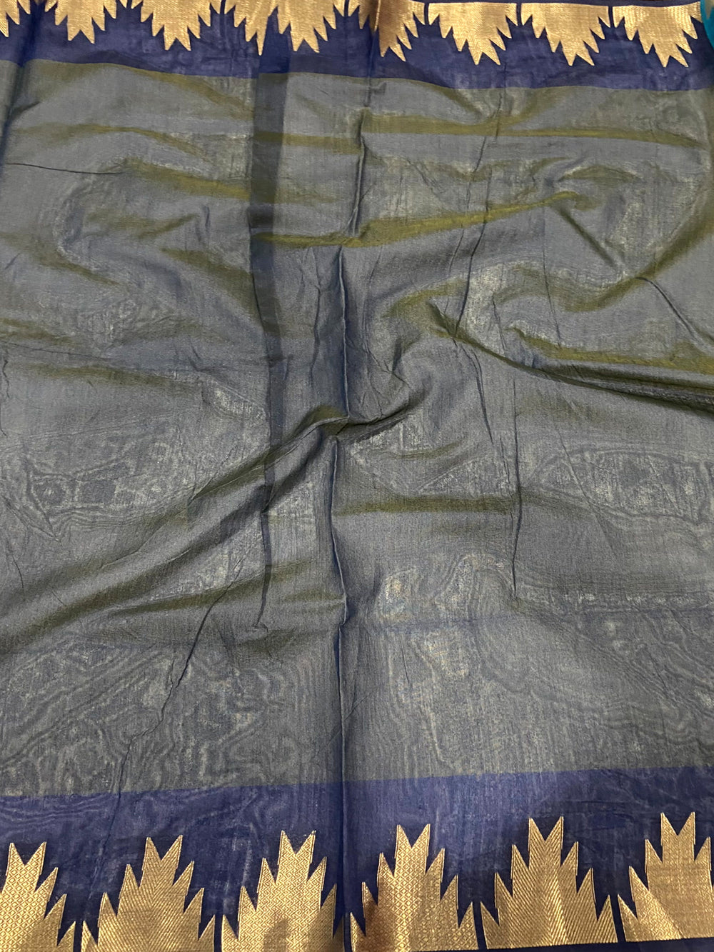 Green Banarasi Raw Silk Ikkat Saree