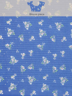 Stylish Blue Colour Floral Print Saree with Sequence Work 