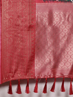 Cream Colour Kanjivaram Zari Silk Saree With Ethnic Motifs 